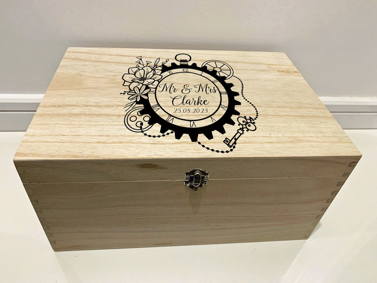 Resplendent Aurora | Personalised Victorian Steampunk Wedding Keepsake Box