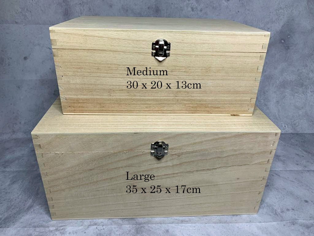 Large Personalised Engraved Wooden Loving Memories Bereavement Keepsake Box with Forget Me Not Flowers - Resplendent Aurora