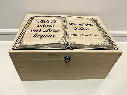 Resplendent Aurora | Personalised Wedding Keepsake Box with Fairy tale Book