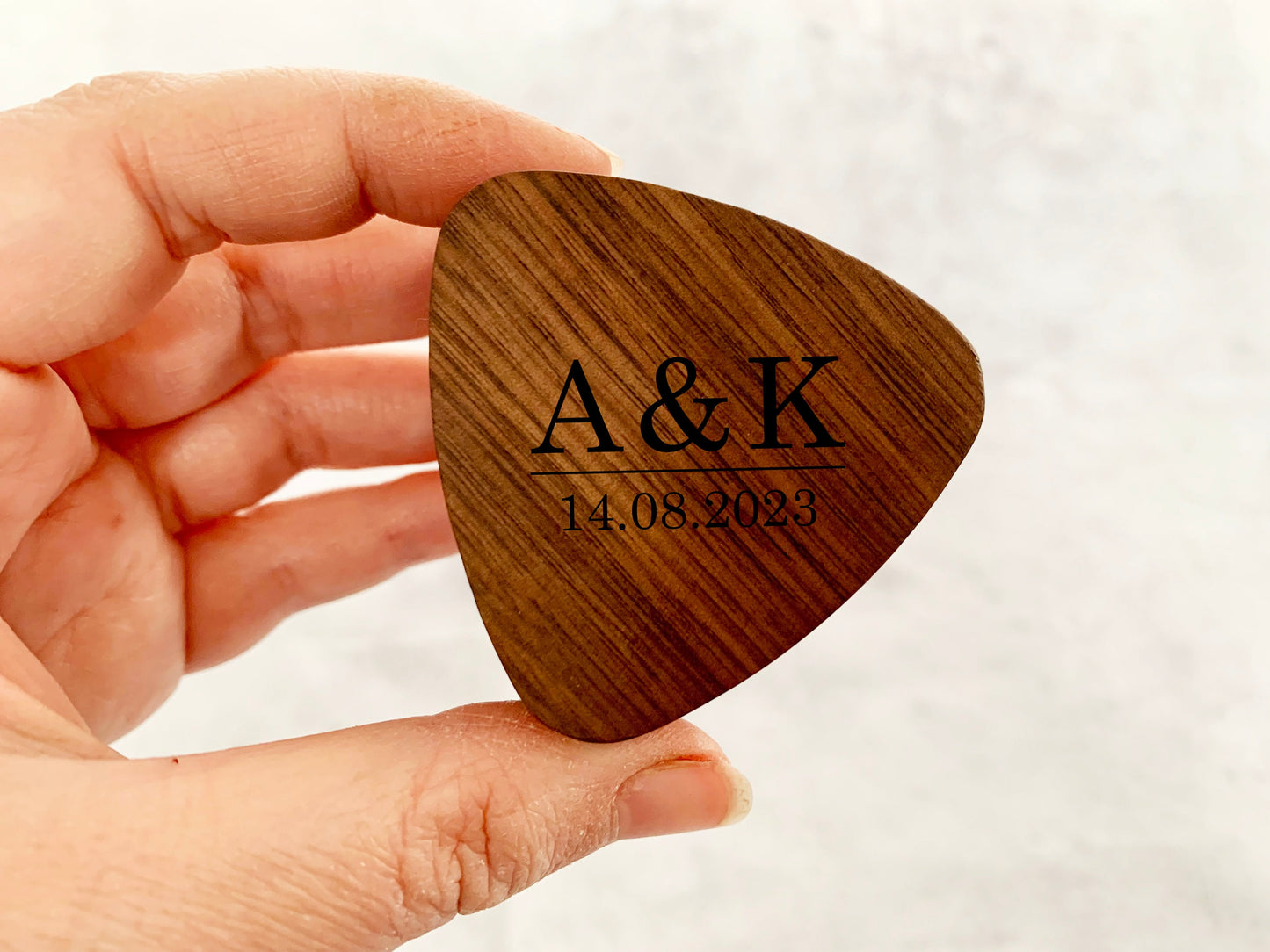 Personalised Triangle Engraved Wooden Wedding Ring Box, Engagement Ring Box with Initials, Anniversary Gift - Resplendent Aurora