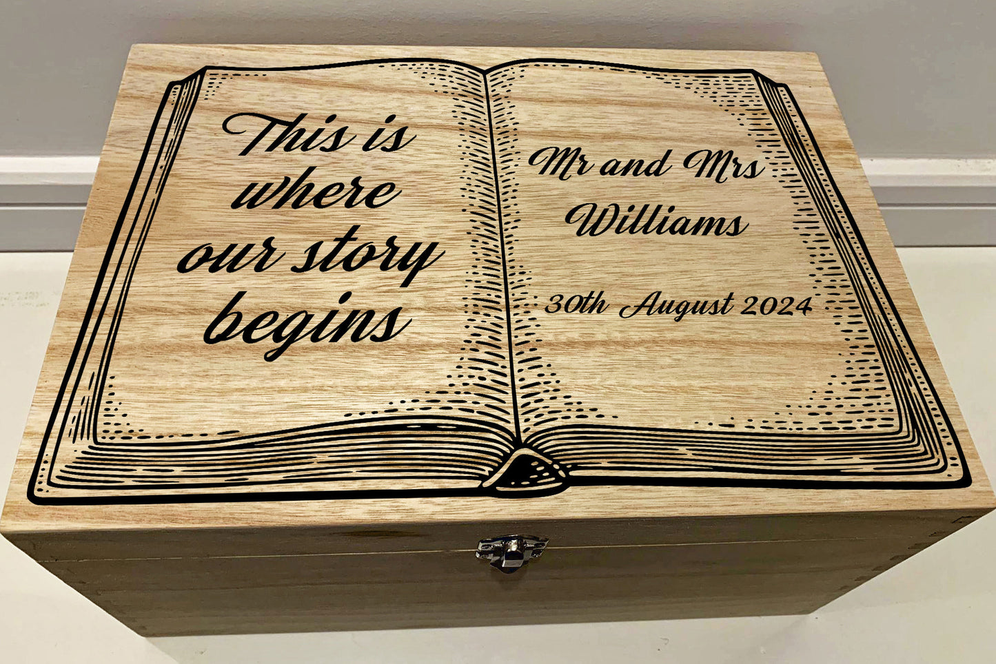 Resplendent Aurora | Personalised Wedding Keepsake Box with Fairy tale Book