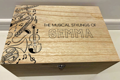 Resplendent Aurora | Personalised Keepsake Box with Musical Instruments