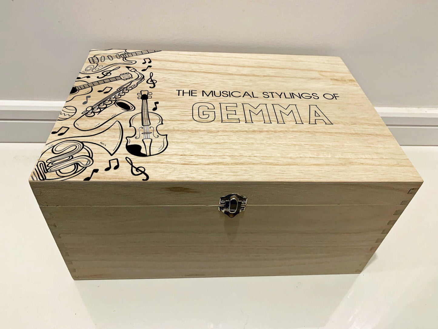 Resplendent Aurora | Personalised Keepsake Box with Musical Instruments