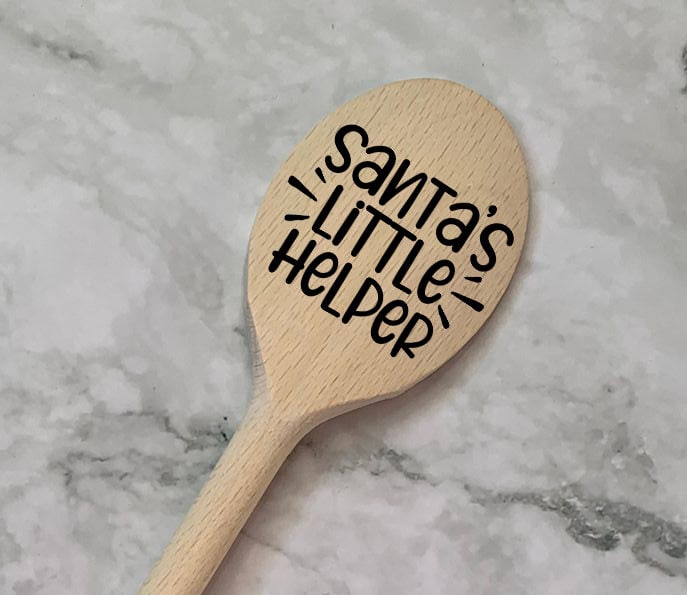 Resplendent Aurora | Personalised My Little Helper Engraved 30cm 12inch Wooden Spoon, Santa's Little Helper, Children's cooking, baking