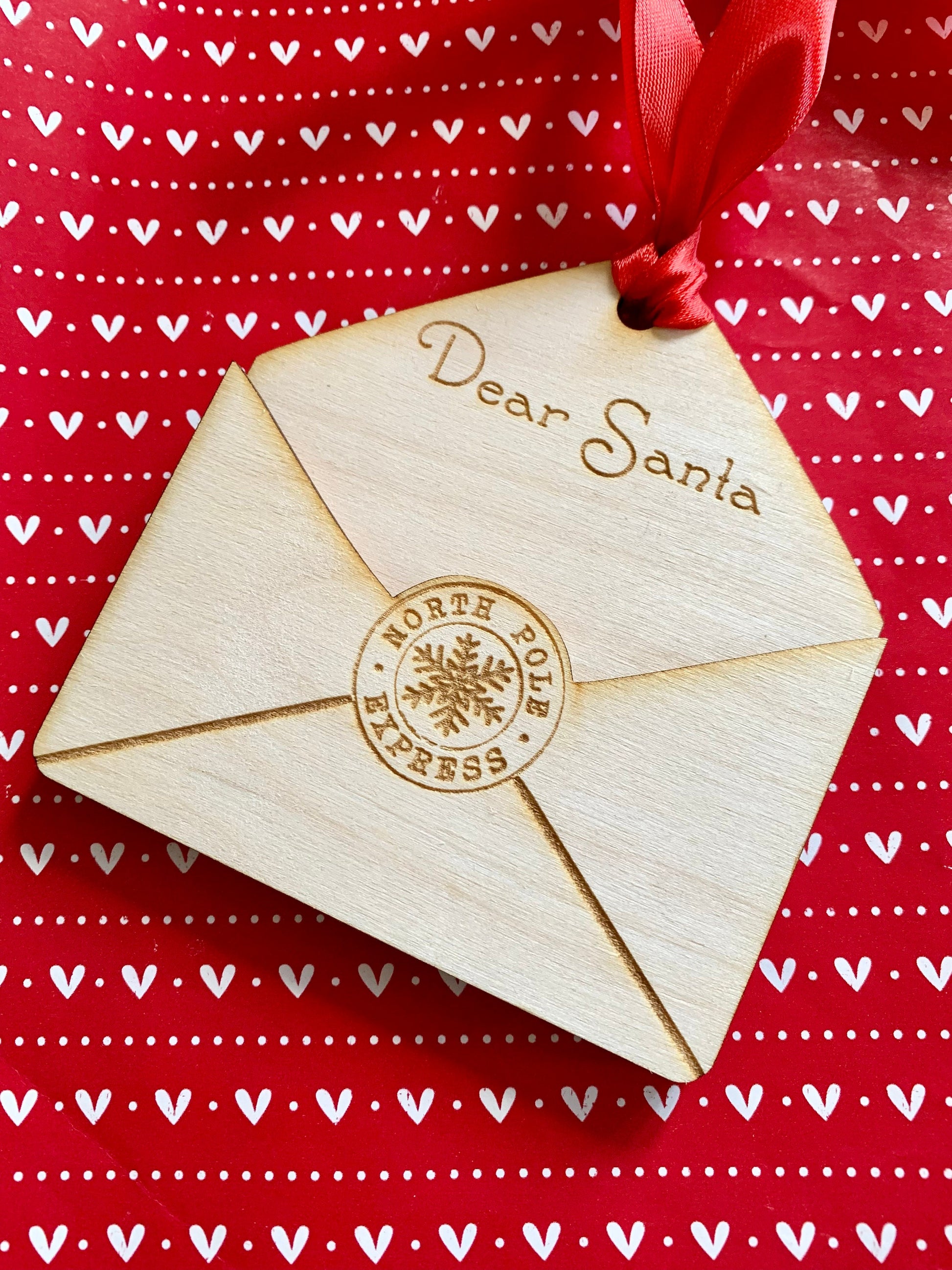 Resplendent Aurora | Personalised Engraved Wooden Letter to Santa Holder, Christmas Decoration, Gift Card Holder, Gift Voucher Holder