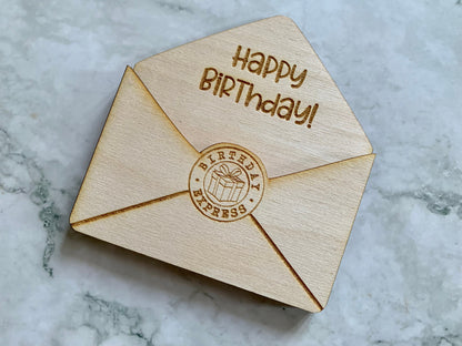 Resplendent Aurora | Personalised Engraved Happy Birthday Envelope Gift Card Holder