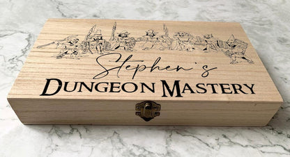 Personalised Engraved DnD Dungeons and Dragons Goblin Horde Dice Box - Resplendent Aurora