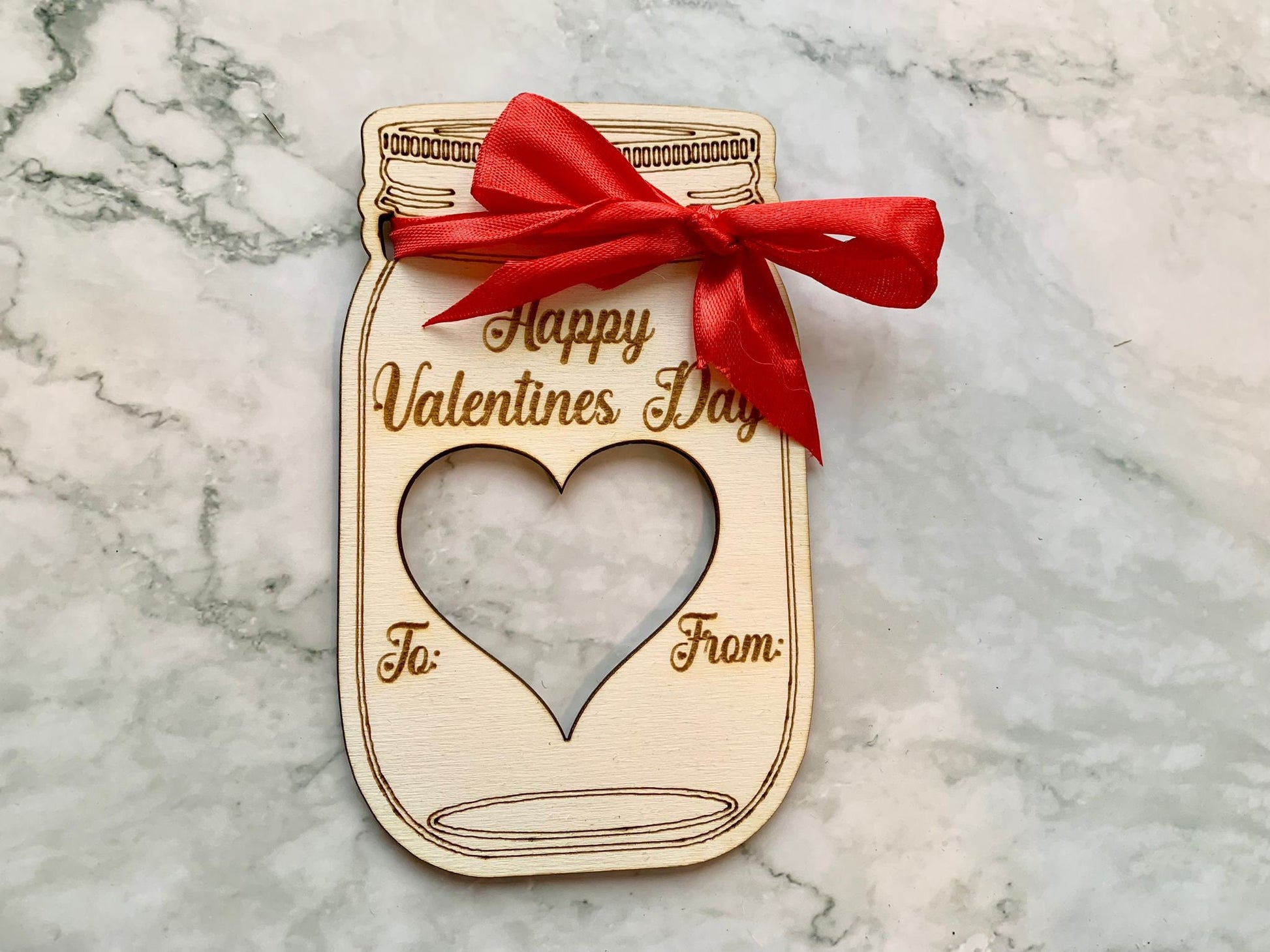 Resplendent Aurora | Personalised Engraved Wooden Valentine's Day Gift, Mason Jar, Date Night Gift, Romantic Gift, Engraved Gift for Chocolates or Biscuits