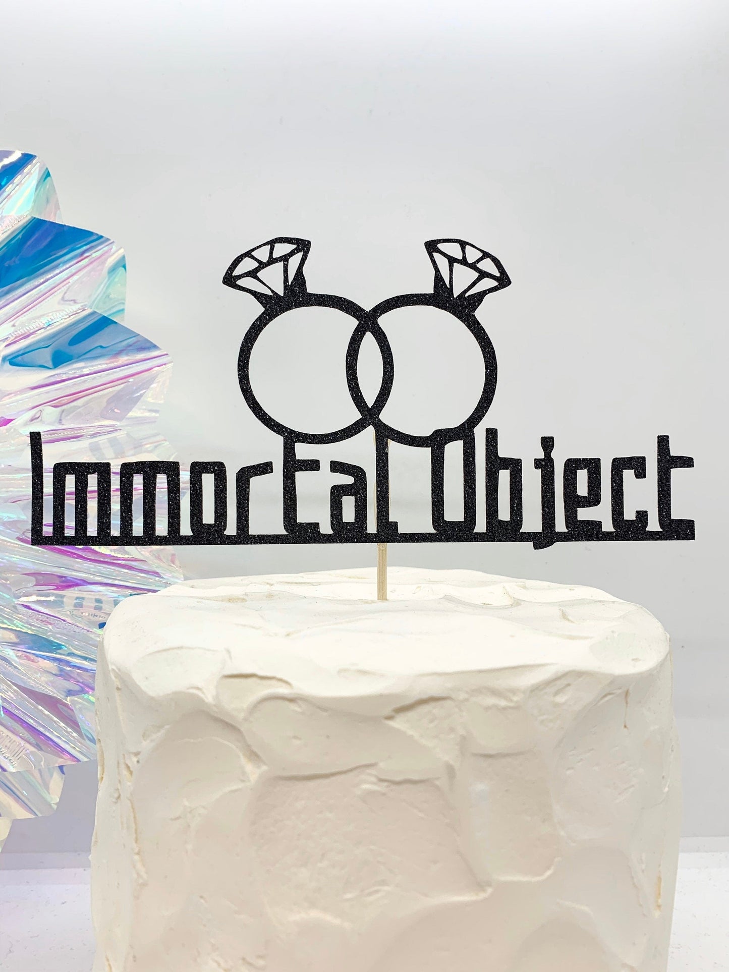 Immortal Object Wedding Ring Cake Topper - Resplendent Aurora