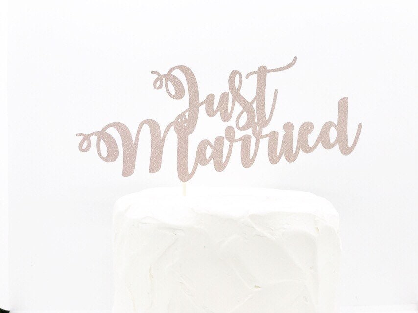 Resplendent Aurora | Just Married Wedding Cake Topper