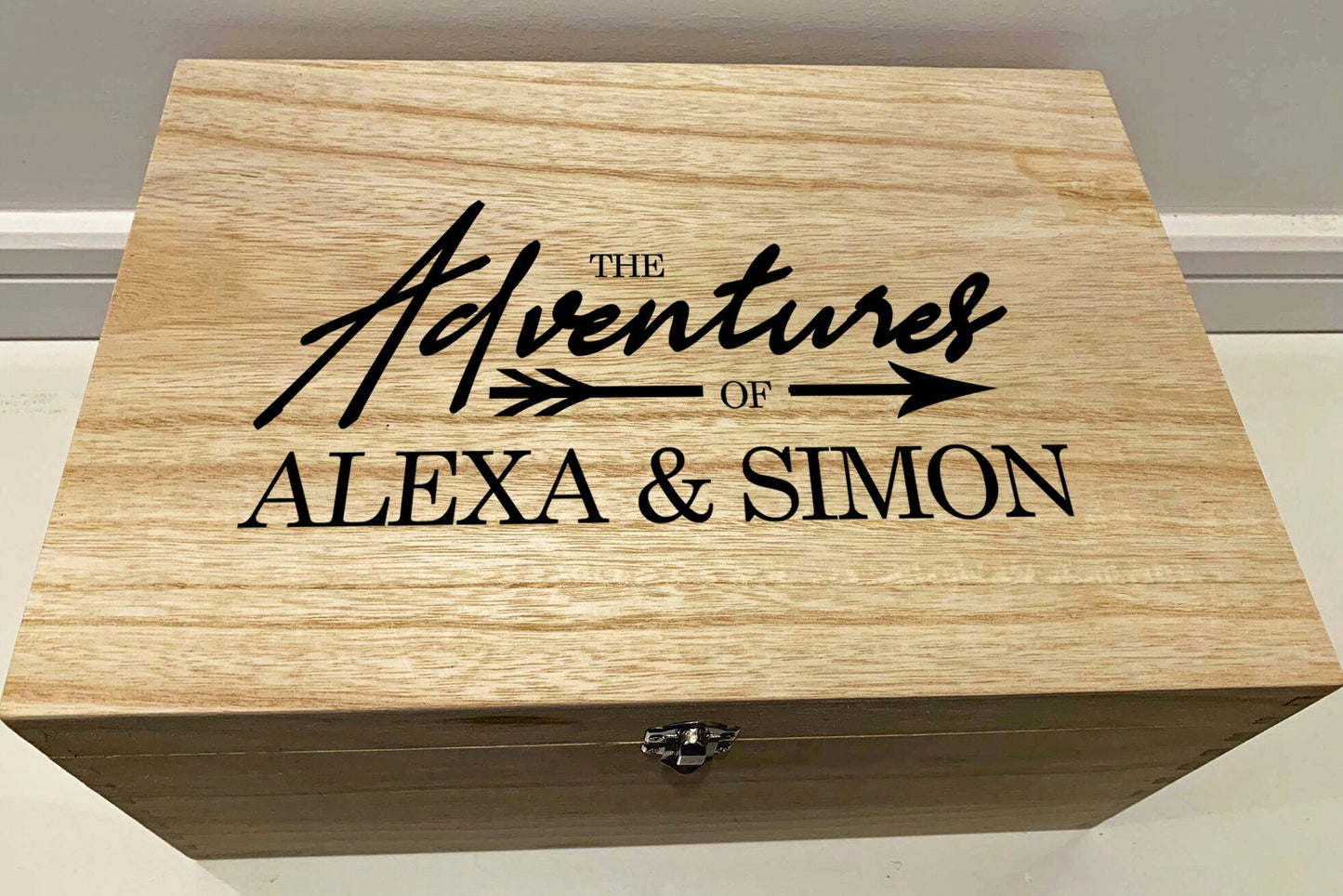 Large Personalised Engraved Wooden Adventure Memory Keepsake Box - Resplendent Aurora