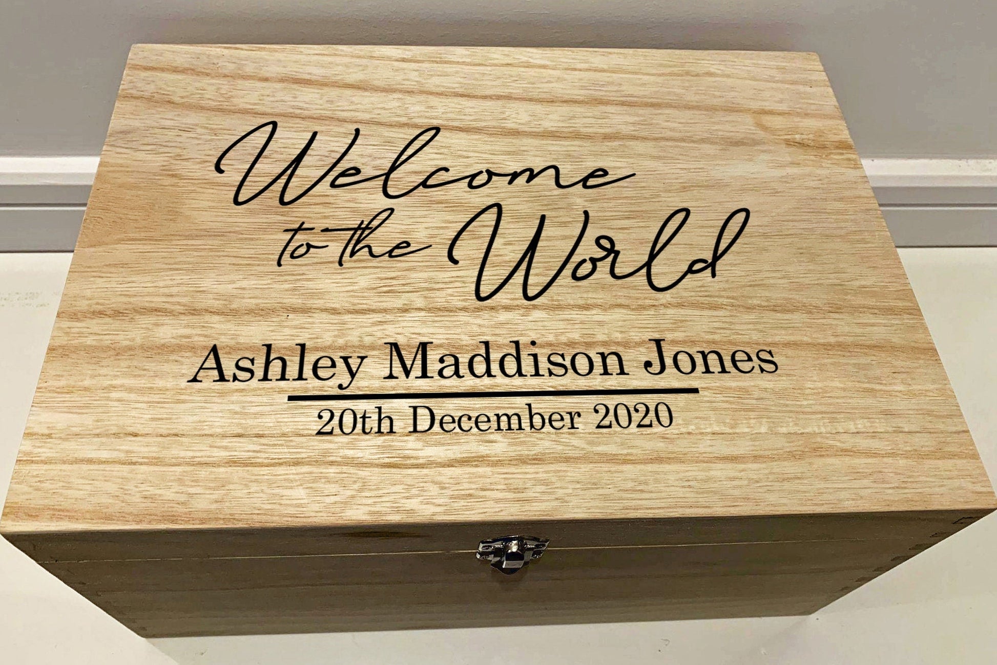 Resplendent Aurora | Personalised Baby Keepsake Box - Welcome to the World