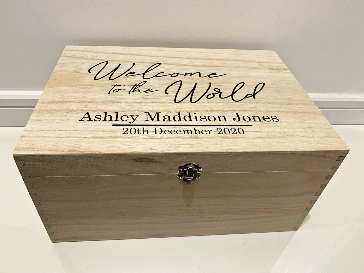 Resplendent Aurora | Personalised Baby Keepsake Box - Welcome to the World