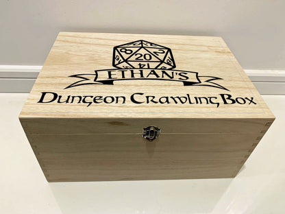Large Personalised Engraved Wooden D&D Box - Resplendent Aurora