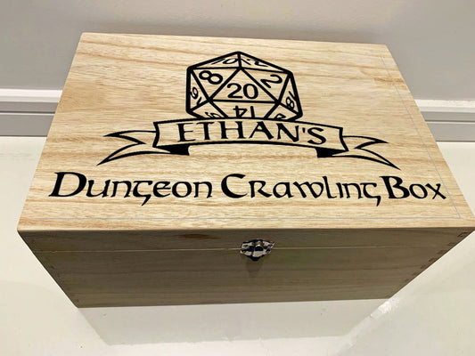 Large Personalised Engraved Wooden D&D Box - Resplendent Aurora