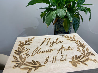Large Personalised Engraved Wooden Memory Box - Resplendent Aurora