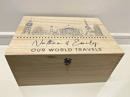 Resplendent Aurora | Personalised Travel Memory Box with Famous Landmarks