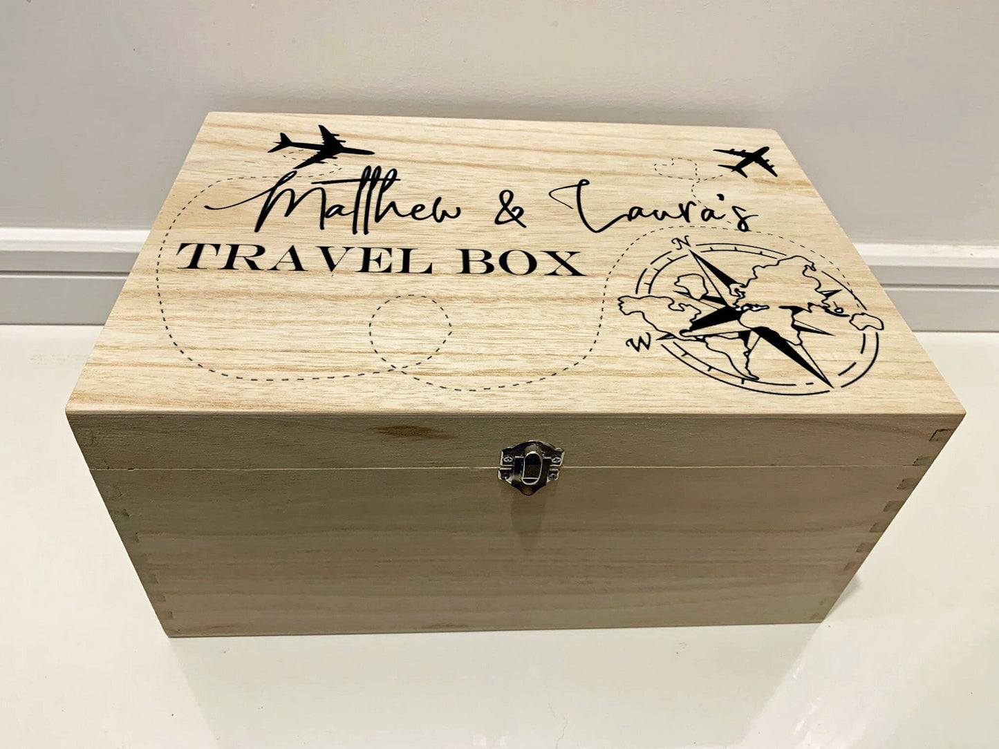 Resplendent Aurora | Personalised Travel Memory Box with Compass