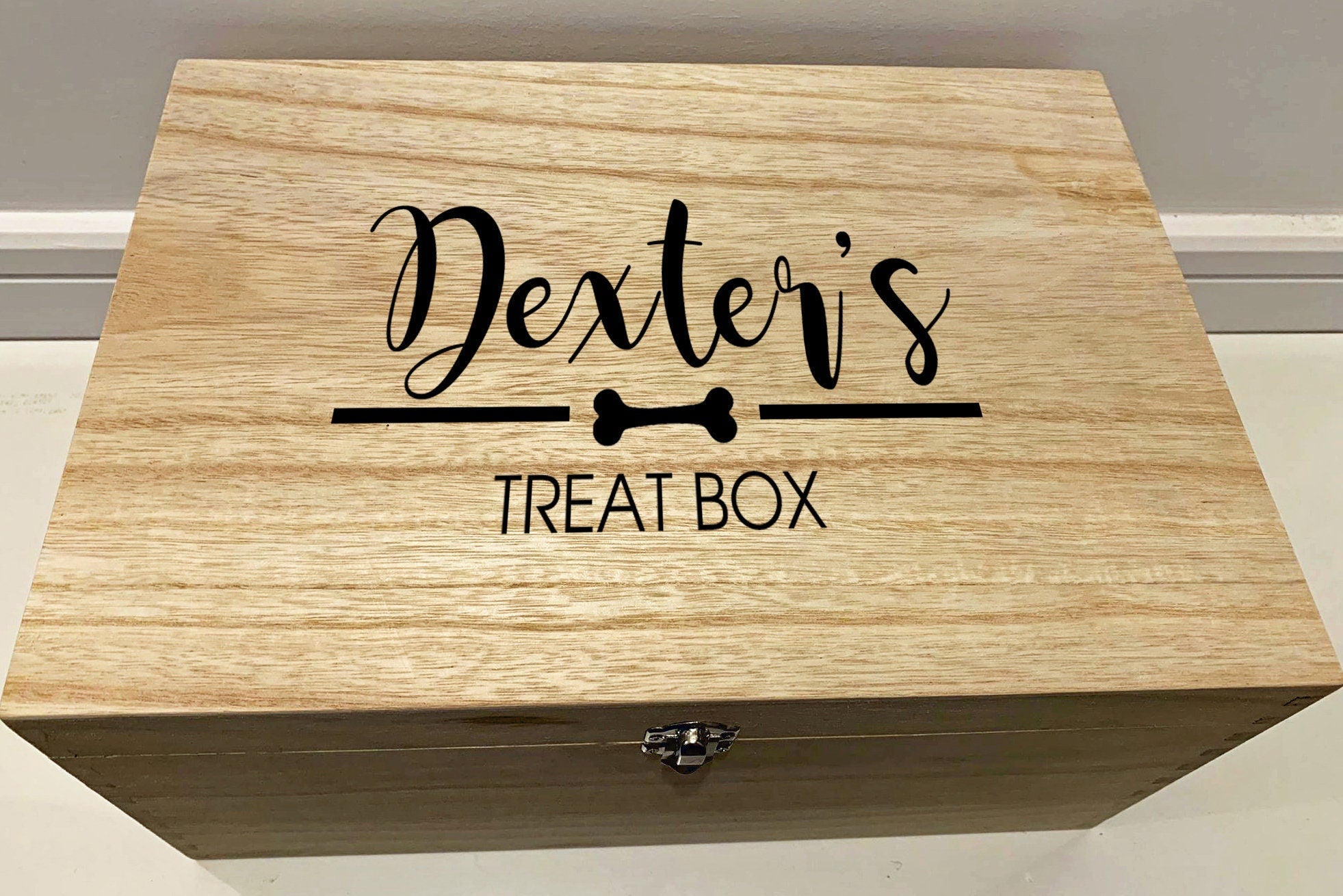 Personalised dog shop treat box