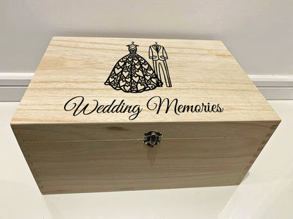 Resplendent Aurora | Personalised Wedding Keepsake Box with Dress and Suit