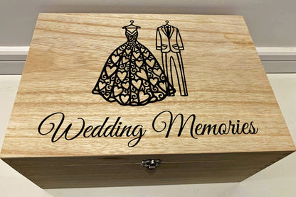 Resplendent Aurora | Personalised Wedding Keepsake Box with Dress and Suit