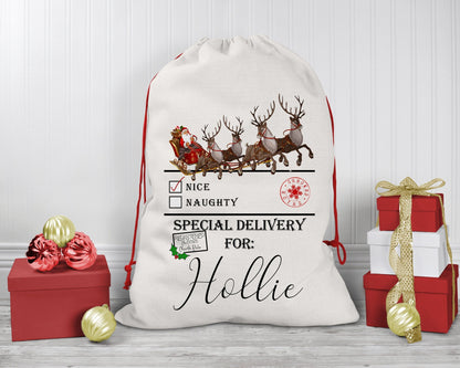 Resplendent Aurora | Large Personalised Santa's Sleigh Christmas Gift Sack