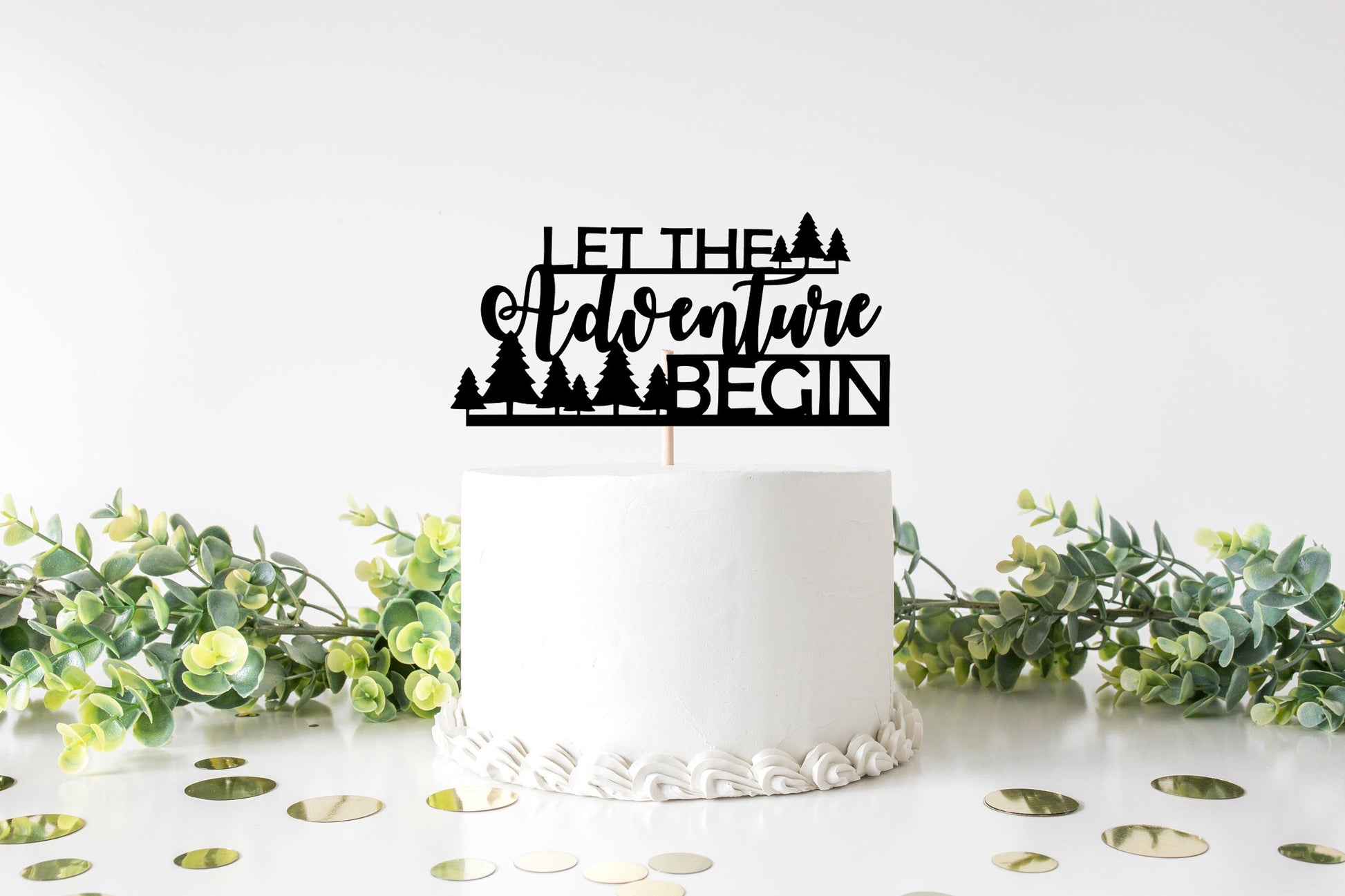 Resplendent Aurora | Let the Adventure Begin Wedding Cake Topper