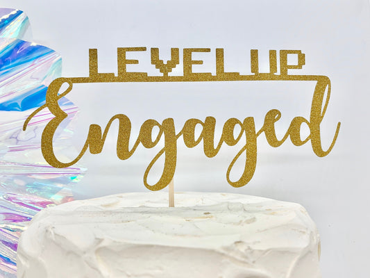 Resplendent Aurora | Level Up Engaged Gamer Engagement Cake Topper