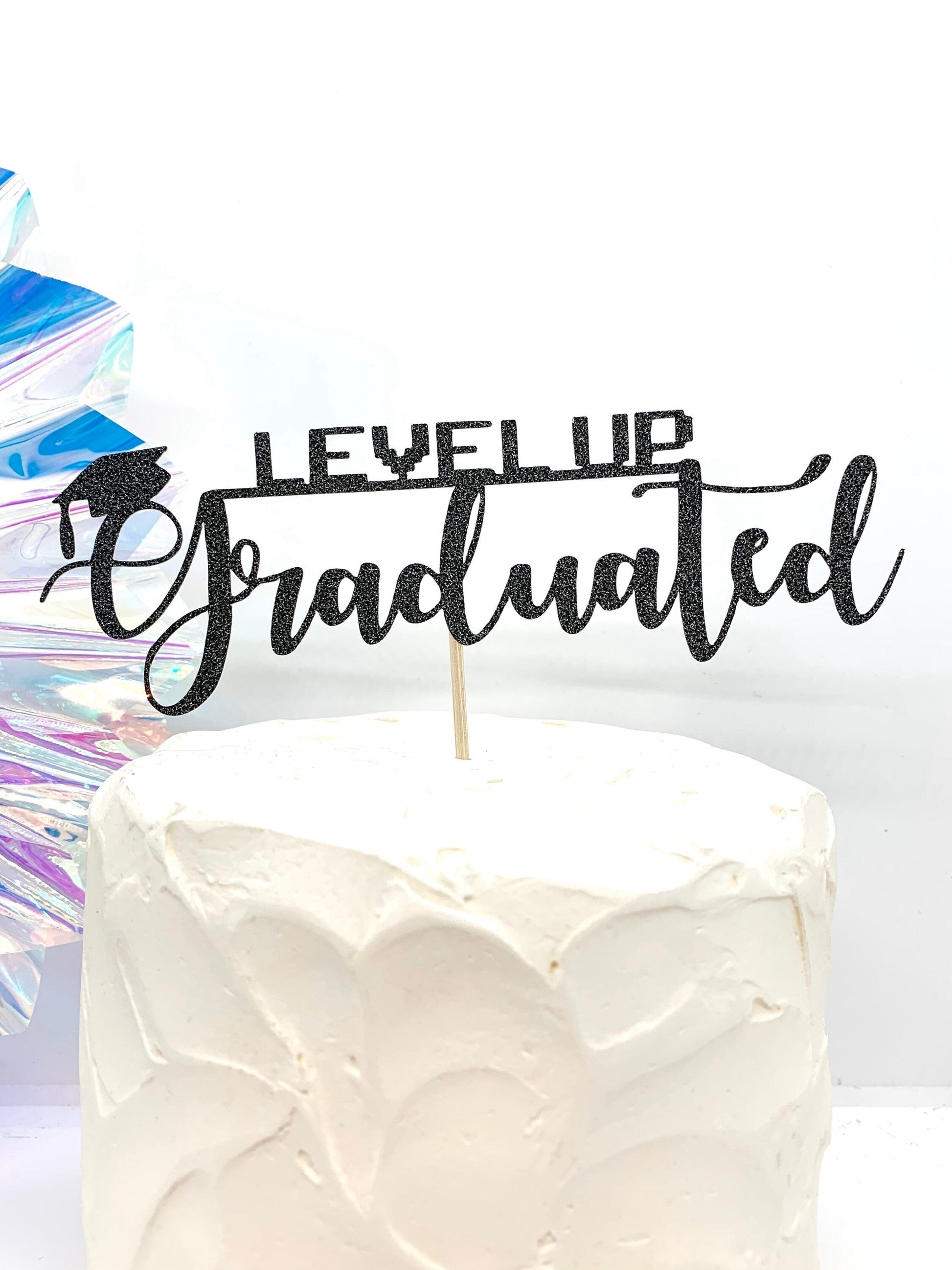 Resplendent Aurora | Level Up Graduated Graduation cake topper