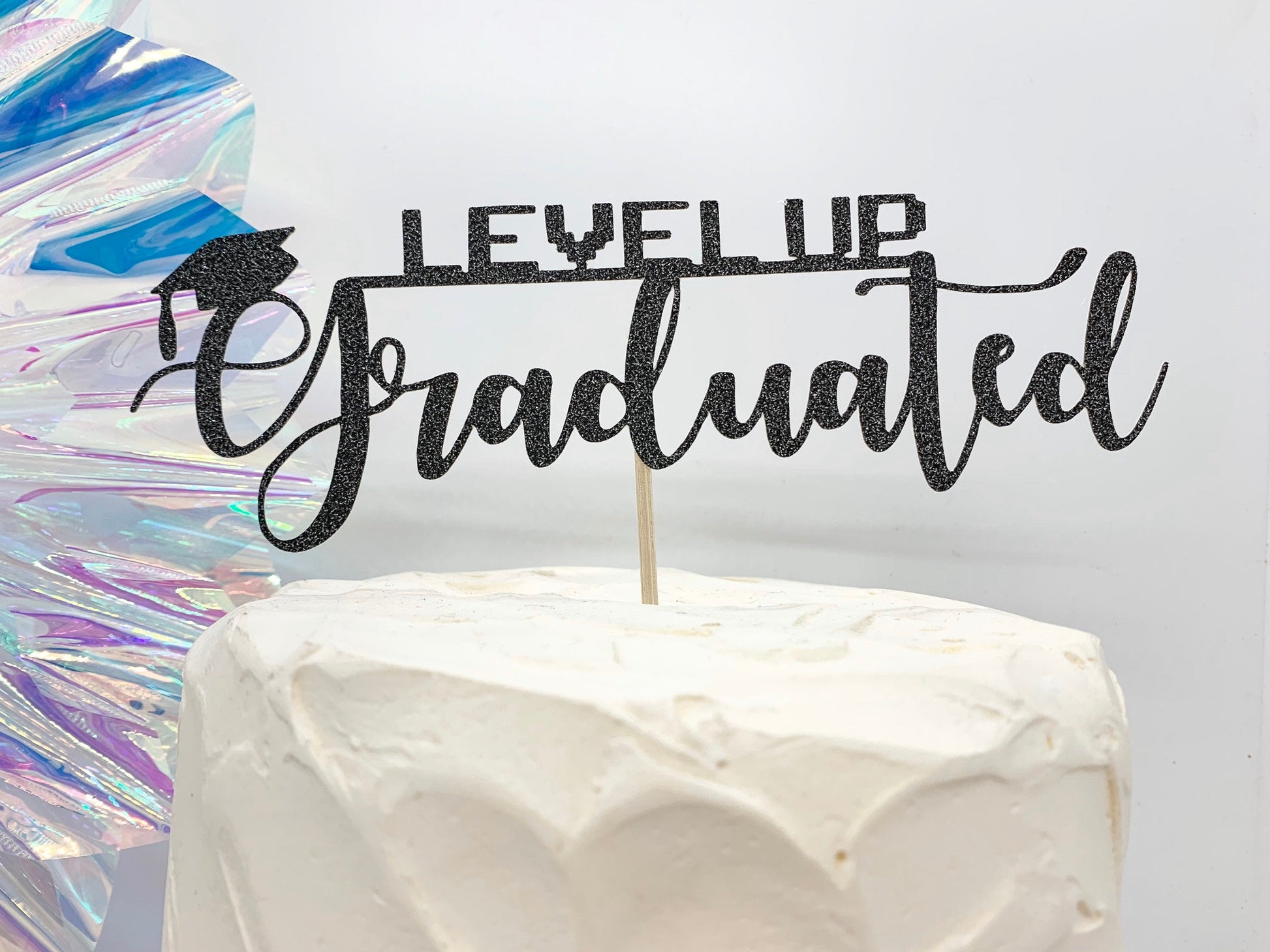 Resplendent Aurora | Level Up Graduated Graduation cake topper