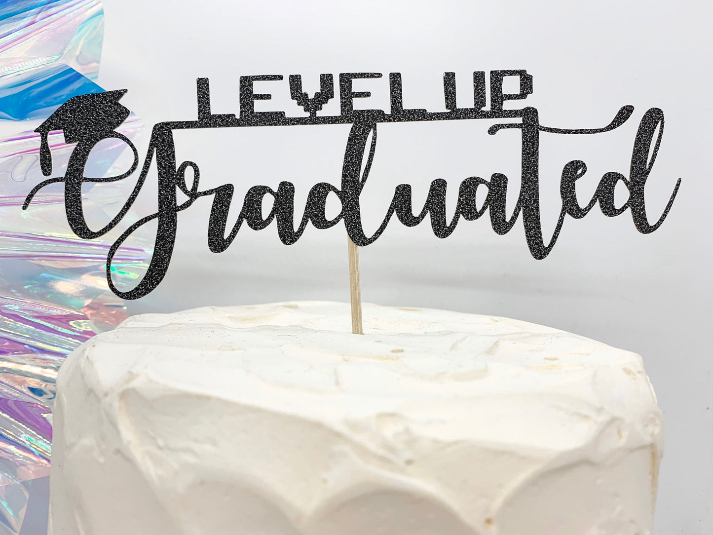 Resplendent Aurora | Level Up Graduated Graduation cake topper