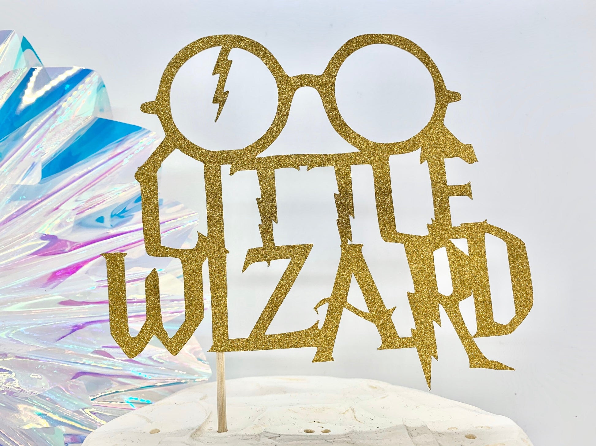 Resplendent Aurora | Little Witch or Wizard Baby Cake Topper