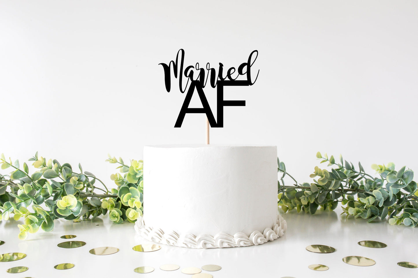 Resplendent Aurora | Married AF Wedding Cake Topper