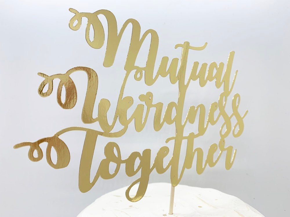 Resplendent Aurora | Mutual Weirdness Together Wedding Cake Topper