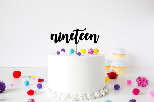 Resplendent Aurora | Nineteen Age 19th Nineteenth Birthday Cake Topper