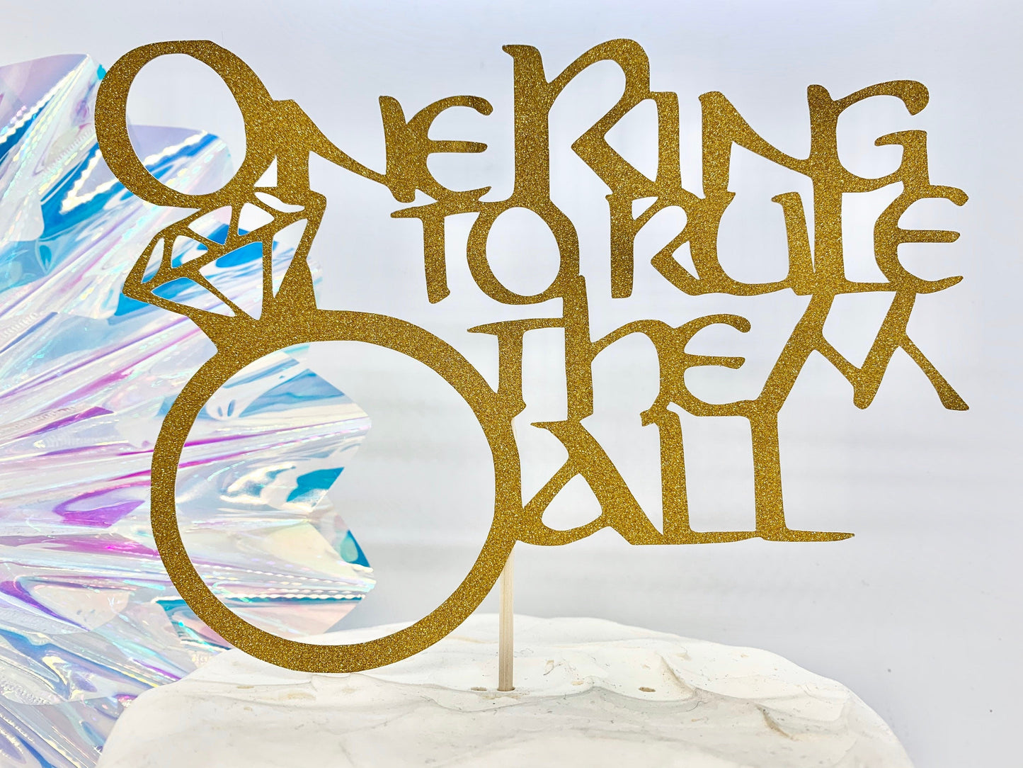 Resplendent Aurora | One Ring To Rule Them All Wedding Cake Topper