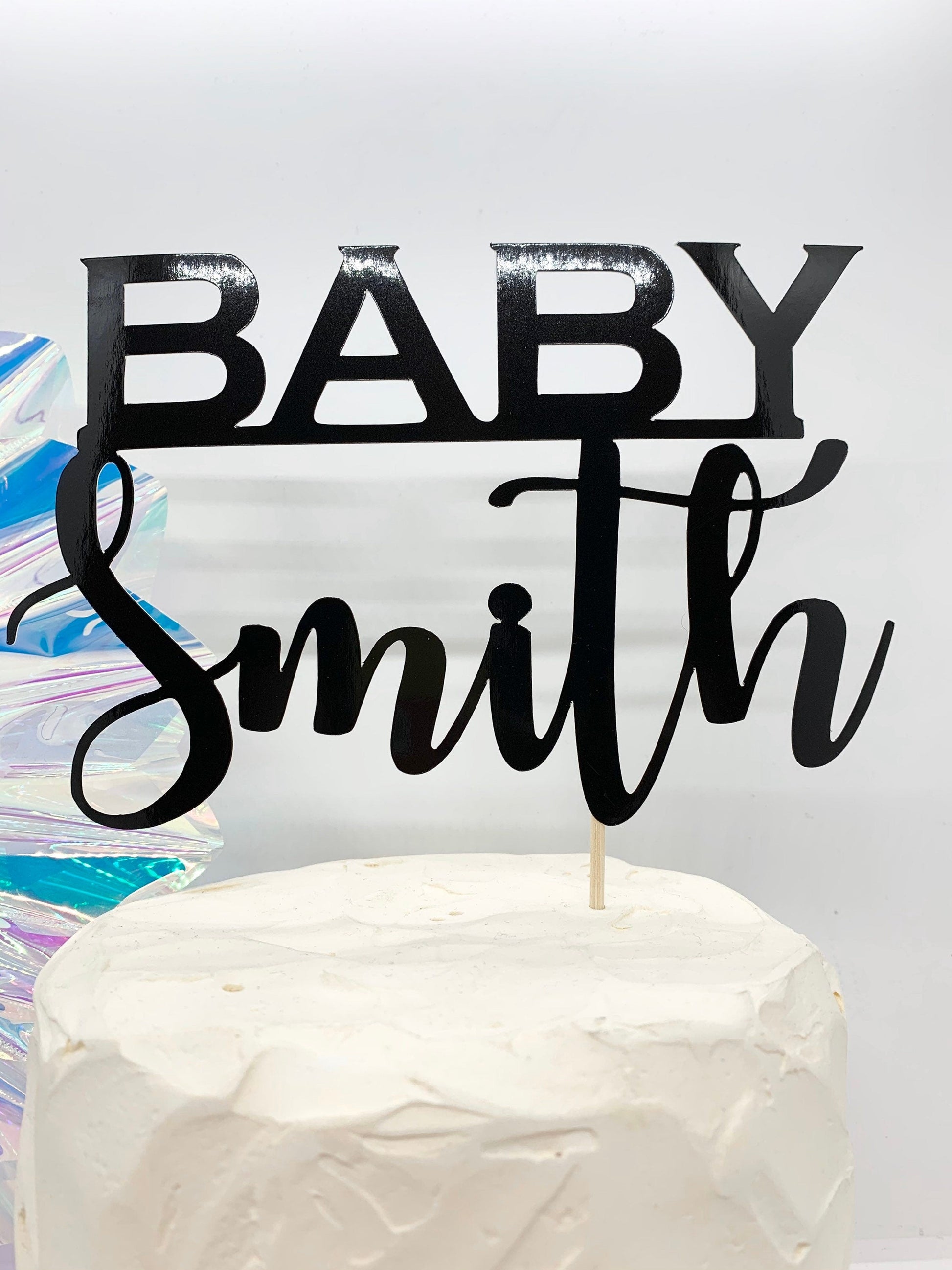 Resplendent Aurora | Personalised Baby Name Cake Topper