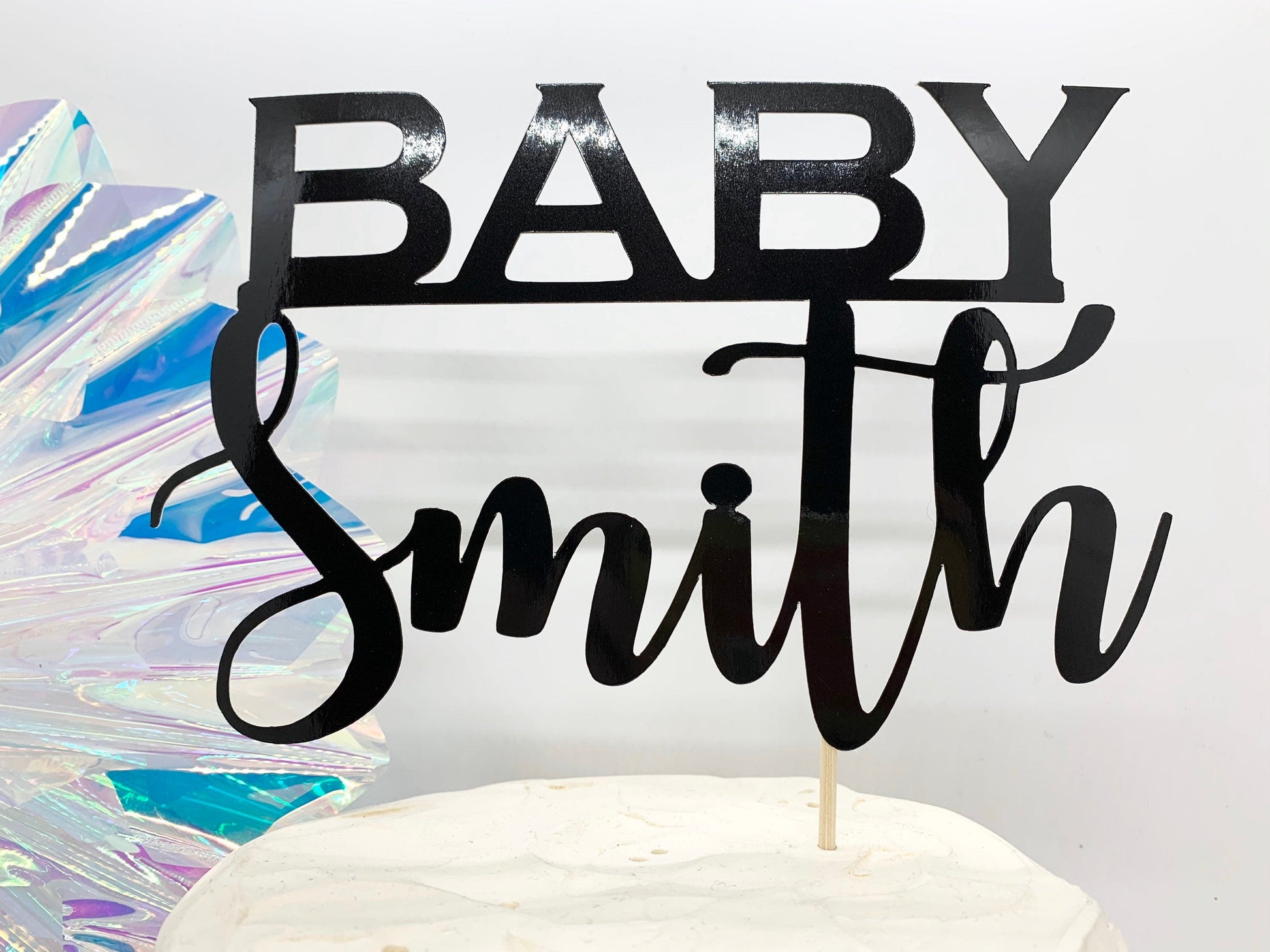 Resplendent Aurora | Personalised Baby Name Cake Topper