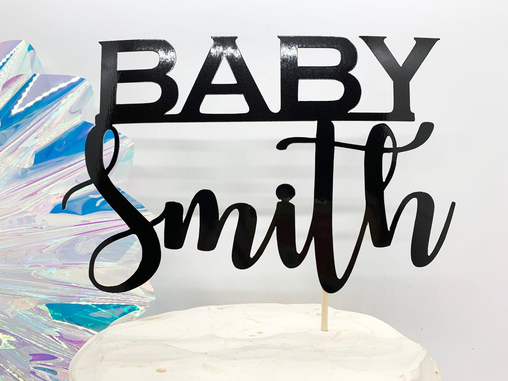 Resplendent Aurora | Personalised Baby Name Cake Topper