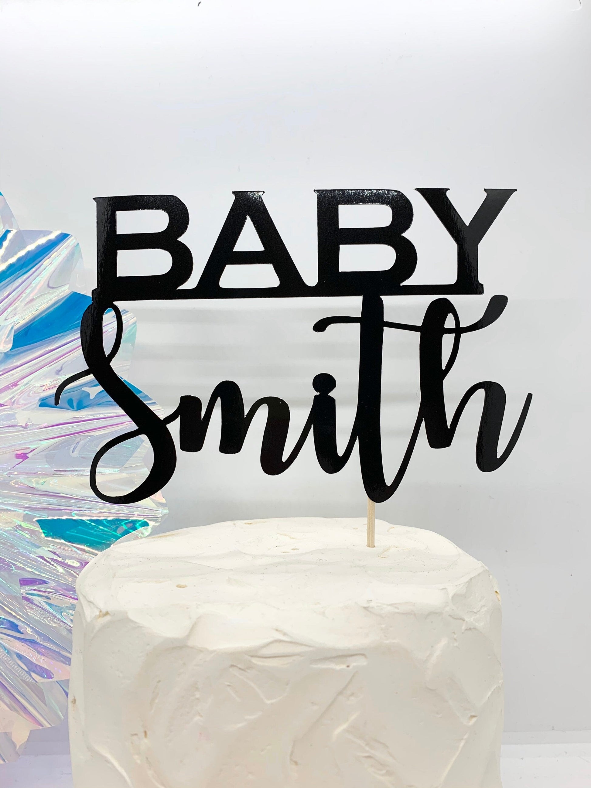 Resplendent Aurora | Personalised Baby Name Cake Topper