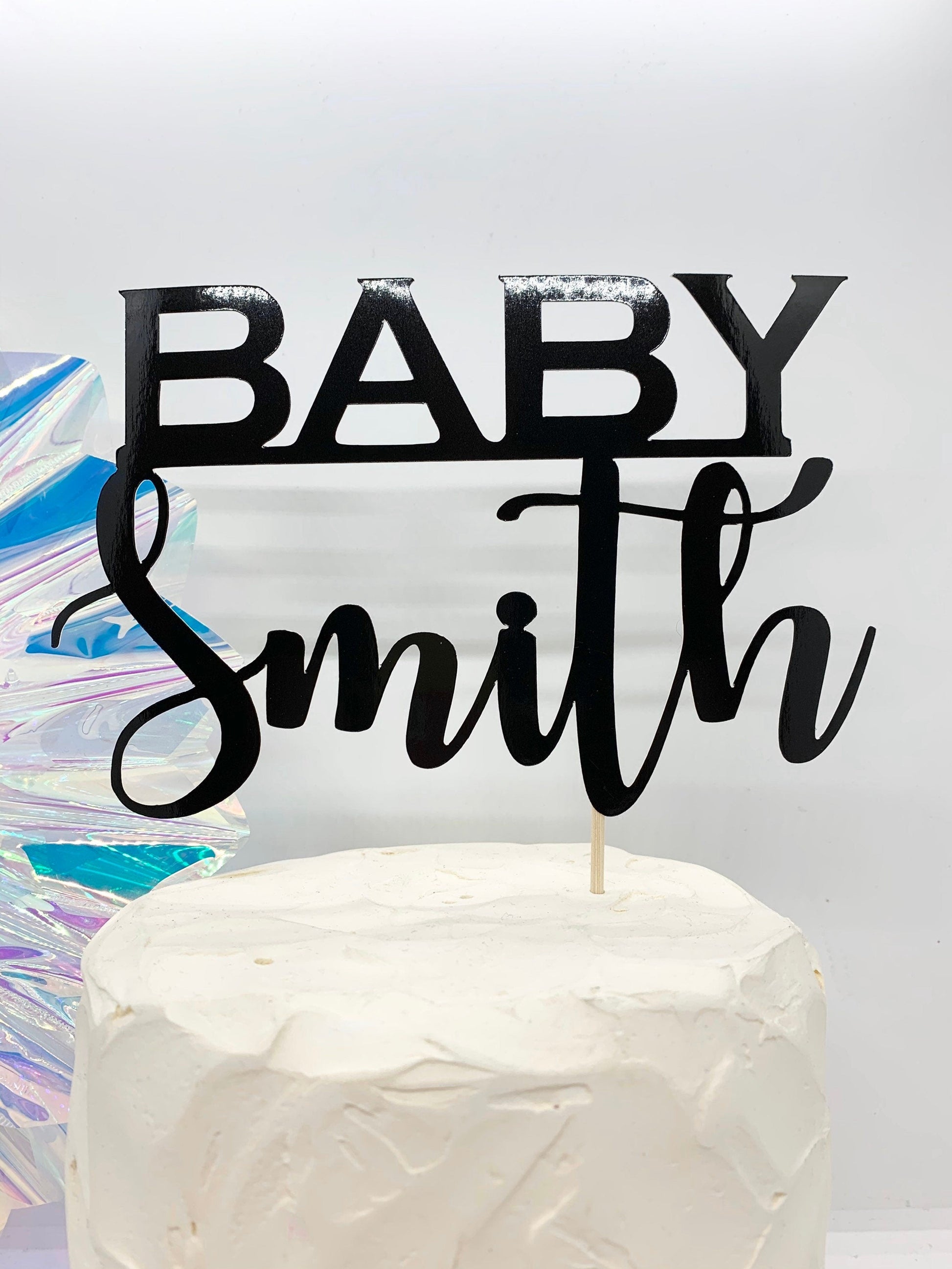 Resplendent Aurora | Personalised Baby Name Cake Topper