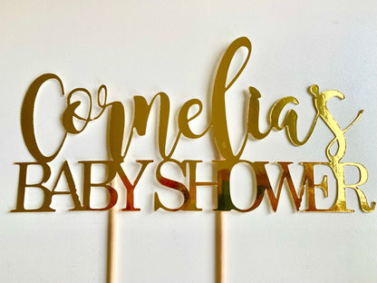 Resplendent Aurora | Personalised baby shower cake topper