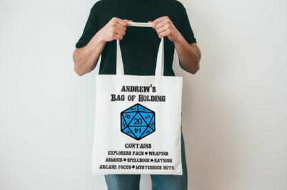 Personalised Bag of Holding D&D White Tote Bag - Resplendent Aurora