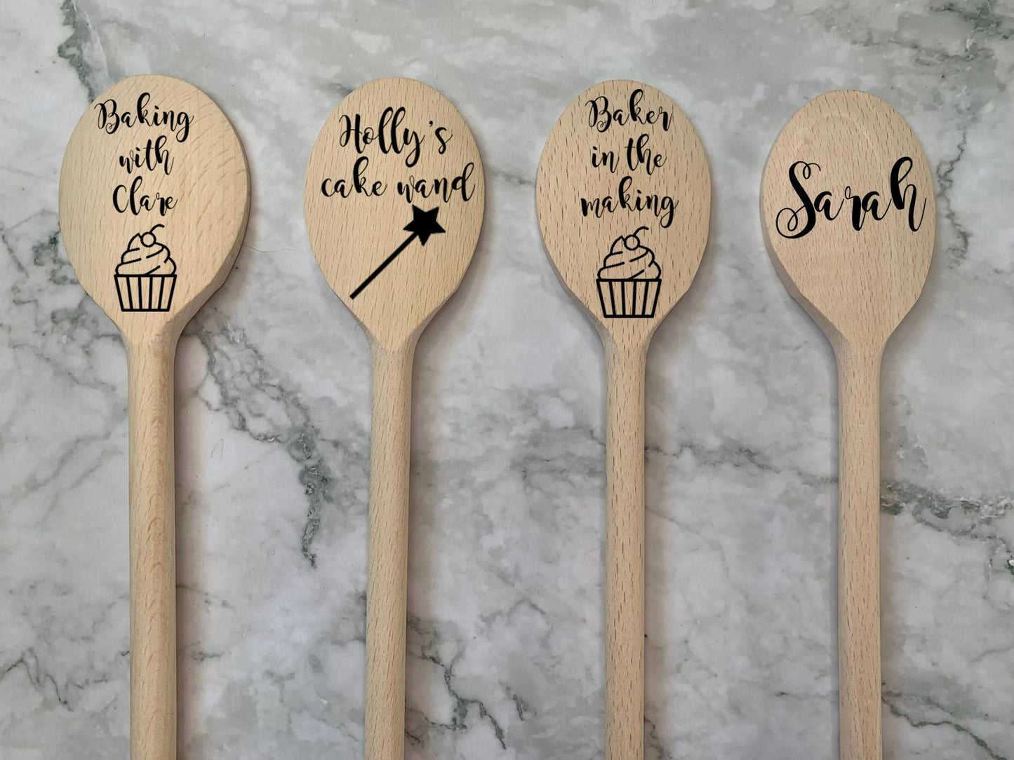 Resplendent Aurora | Personalised Baking with Engraved 30cm 12inch Wooden Spoon