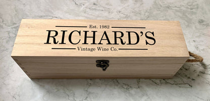 Personalised Birthday Engraved Wooden Wine Bottle Gift Box - Resplendent Aurora
