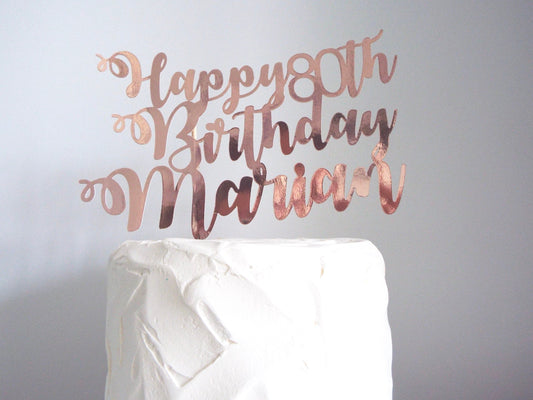 Resplendent Aurora | Personalised Birthday Name & Age Cake Topper