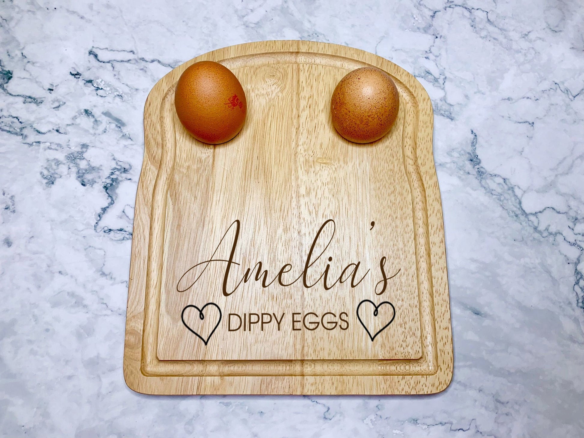 Personalised Dippy Eggs Engraved Wooden Egg and Toast Breakfast Board - Resplendent Aurora