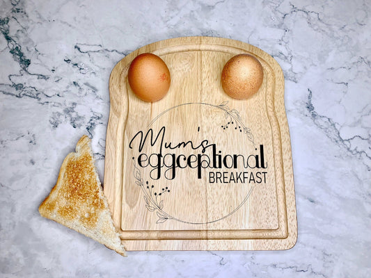 Personalised Eggceptional Breakfast Eggs & Soldiers Wooden Egg and Toast Board - Resplendent Aurora