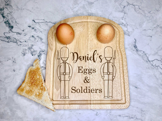Personalised Eggs & Soldiers Wooden Egg and Toast Board - Resplendent Aurora