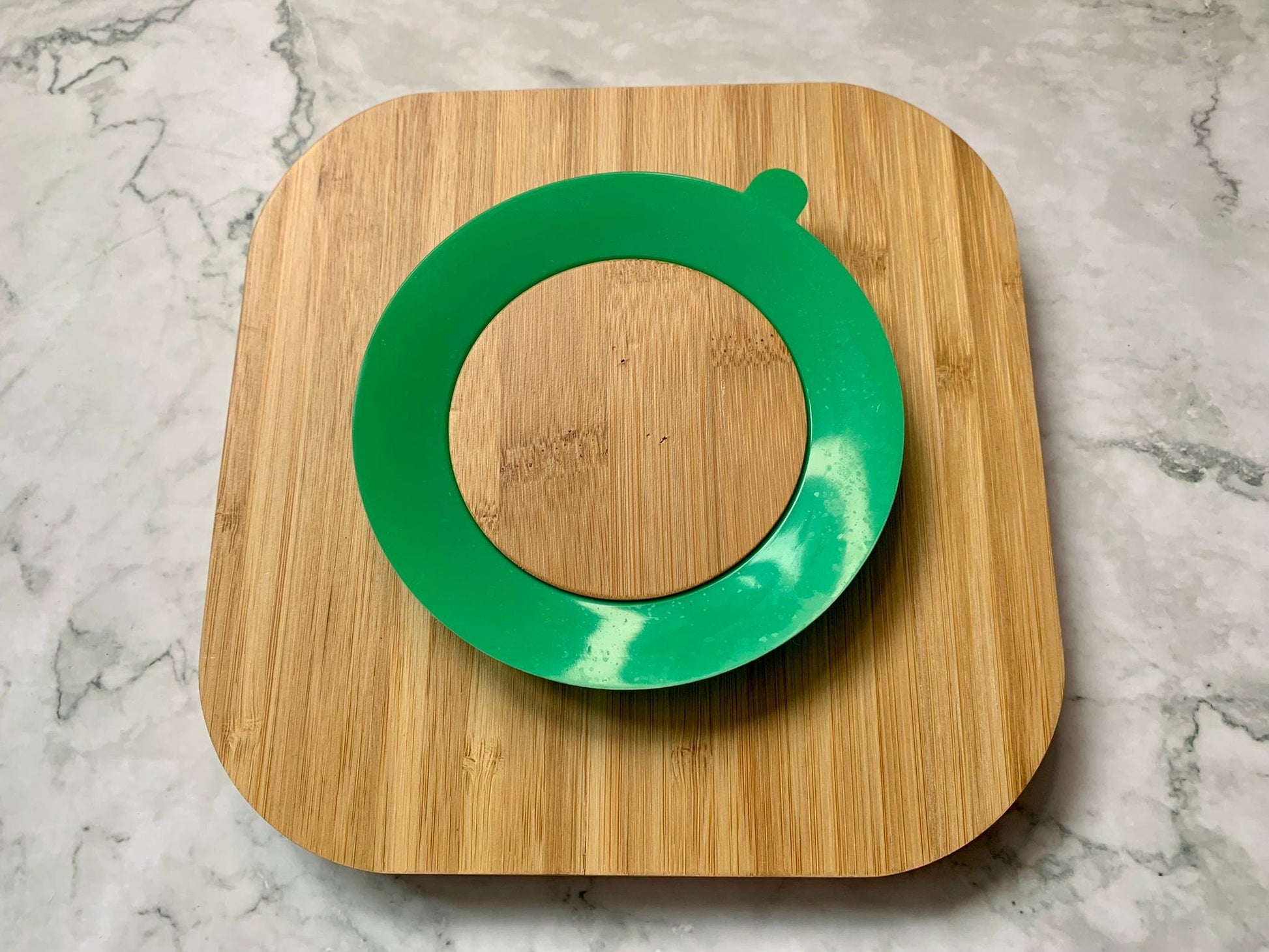 Personalised Engraved Round or Square Bamboo Plate with Suction Plate, Open Wide - Resplendent Aurora
